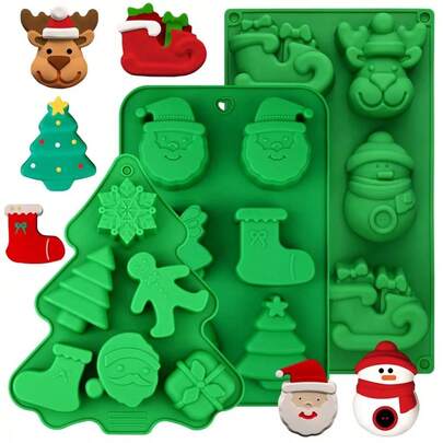 Christmas Soap Molds, Large Size Xmas Silicone Mold For Handmade Soap, Mini Cakes, Chocolate, Candy, Jello Christmas Christmas Decorations Christmas Pajamas Christmas Gifts Christmas Decor