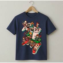 Control Play T-Shirt Controle Jogo Game Blouse Shirt Unisex 100% Cotton New Release Shipping Various Colors!! PLUS SIZE - Màu xanh hải quân - Xem 2