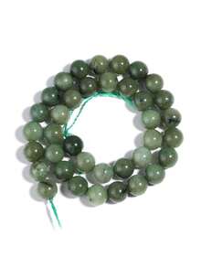 1 hebra de cuentas sueltas de jaspe natural genuino, piedras preciosas semi-preciosas redondas y lisas para hacer joyas, pulseras y collares DIY