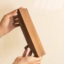 1 Stück massives Holz 2-stufiges dekoratives Tablett - Vintage geometrisches Handwerksdesign für Wohnzimmer, Eingangsbereich, Badezimmer - Schlüsselhalter, Schmuck- und Kosmetikorganizer, Heimdekoration, ästhetische Raumdekoration, Holzpalette, Kosmetiktasche, Reiseaccessoire - Braun - Übersicht 7