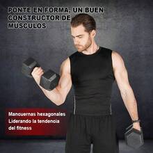 Juego De Mancuernas Hexagonales Compuesto Por Dos Mancuernas With Pesos De 2 Kg, 5 Kg, 7.5 Kg And 10 Kg, With Revestimiento De Vinilo. Adecuadas For Exercisers Of The Superior Part Of The Body, Training Of The Foot, Exercises Of The Gymnasium And Training Of The Entire Body. - 黑色 2.5kgX 2/5.5Lbs X 2 - 查看 8