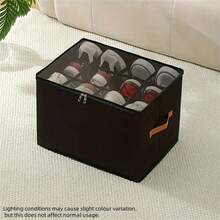 1 件带盖可折叠牛津布鞋架 - 防尘收纳盒，用于鞋子、衣服和配饰 - 多功能家庭整理解决方案，矩形，翻盖闭合，耐用牛津布材质，鞋子收纳整理器 - 彩色 - 查看 11