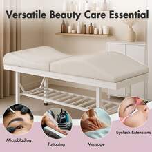 Advwin Foldable Foam Topper For Lash & Massage Beds, Adjustable Straps, Anti-Slip Bottom, Ergonomic Curved Massage Table Mattress Topper, Spa Bed Cushion For Beauty Salon & Spa, Beige - Beige - View 10