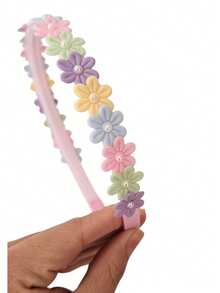 Arquinho/Tiara Dentinho Forrada e Decorada Com Florezinhas e meia Pérola , arco flor