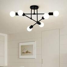 Nordic Style Ceiling Light, Bedroom/Dining Room Branched Pendant Lamp, Creative Industrial Iron Art Chandelier - Multicolor - View 9