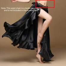 Fashion Dance Maxi Skirt, Women's Satin Double Slit Flared Skirt, Suitable For Belly Dance, Flamenco, Rock - Multicolor - View 38