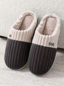 Dép bông nam, Thu/Đông, Cỡ lớn 48-49, Chống trượt, Chống mòn, Dép giữ nhiệt ấm áp, Nâu cà phê, Xám, Đen - màu đen - Xem 5