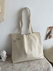 男士帆布单肩包，字母印花手提包，休闲托特包，大容量购物袋，背包，适用于工作、大学、学校、户外、运动、感恩节、冬季、笔记本电脑、海滩、健身、徒步旅行、学生等场合，多功能时尚休闲手拿包，腰包，圣诞礼物，旅行包