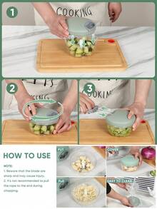 1pc Manual Food Processor, Vegetable Cutter, Portable Hand-Pulled Rope Minced Garlic Cutter, Onion Cutter, Manual Vegetable Cutter, Vegetable Cutter, Hand-Pulled Rope Vegetable Cutter, Suitable For Vegetables, Fruits, - Multicolor - View 5