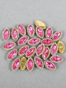 50 piezas/paquete, 11*20mm Flores de Girasol de Rhinestones, Flores de Rhinestones de Doble Capa, Rhinestones Multicolor para Ropa DIY, Vestido de Novia, Zapatos, Bolsos