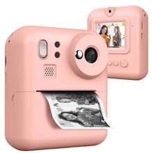 Kids Instant Print Camera Set, Front & Rear Selfie Camera, Supports 1080P Video, Suitable For 3-12 Years Old As Christmas, Birthday And New Year Gift, Portable Travel Print Digital Camera Toy For 6-12 Years Old