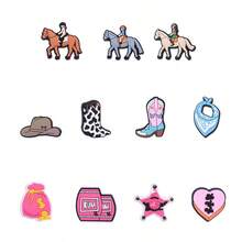 11/23 件西部牛仔主题鞋饰套装，PVC 沙滩包鞋饰，鞋饰配件，生日圣诞节情人节万圣节派对礼物