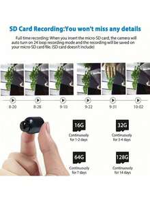 1pc Mini Smart Wireless Security Camera, High-Definition Camera, Support For Wi-Fi, Portable, Motion Detection, Application Control, Multi-User, Audio Alarm, USB Power Supply-No Battery-Very Suitable For Home, Office, Elderly, Children And Pets Monitoring.