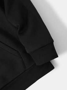 Street Life Sudadera con capucha para hombre ropa urbana de moda estampados de letras y personajes estilo hip hop diseño de cordón ajustable sudadera oversize cómoda para uso diario streetwear moderno - Negro - Ver 3