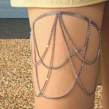Simple Multi-Layer Pearl Chain Leg Chain Women's Ins Creative Personality Long Body Chain Jewelry