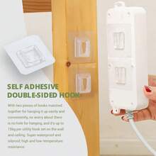 15 Pairs Double-Sided Adhesive Wall Hooks For Home Life Hangging Accessory - Clear - View 2