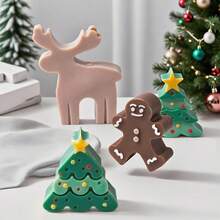 Set de 3 matrițe din silicon pentru lumânări cu tematică de Crăciun: reutilizabile, ușor de detașat, potrivite pentru lumânări parfumate DIY, săpunuri lucrate manual și decorațiuni din ipsos - Include trei modele de brad de Crăciun - Decorațiuni perfecte pentru sărbători, decorațiuni de Crăciun, decor pentru casă