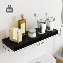 Tomnk Set Of 4/6/8 Floating Shelves, Bookshelves, Rustic Wood Finish Wall Shelves, Shelves For Wall Decor, With Invisible Brackets For Bathroom, Living Room,Bedroom And Kitchen - 彩色 - 查看 22
