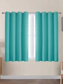 VEHEDE Bộ 2 rèm cửa cách nhiệt phòng khách có khoen, rèm cản sáng, bộ 2 rèm cản sáng màu be, be nhạt. - Màu xanh ngọc - Xem 14