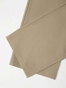 男士时尚工装裤，直筒裤，松紧腰，宽松版型，纯色，单面刺绣标志，长裤