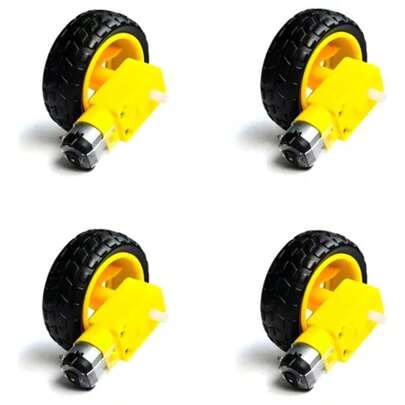 2 - Roda Pneu Motor Dc 3 A 6v Robótica Arduino Carro