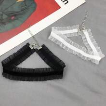 1pc Elegant Retro 90s White Lace Elastic Tattoo Chokers Collar Necklace Women Party Jewelry Accessories