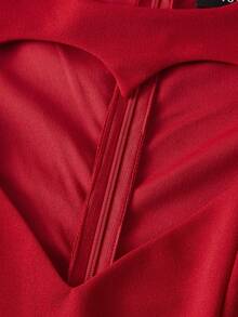 Romantic Sexy Holiday Date Party Mini Dress, Red Heart Long Sleeve Bodycon Short Dress, Holiday Party Date Autumn/Winter Dress - Red - View 8