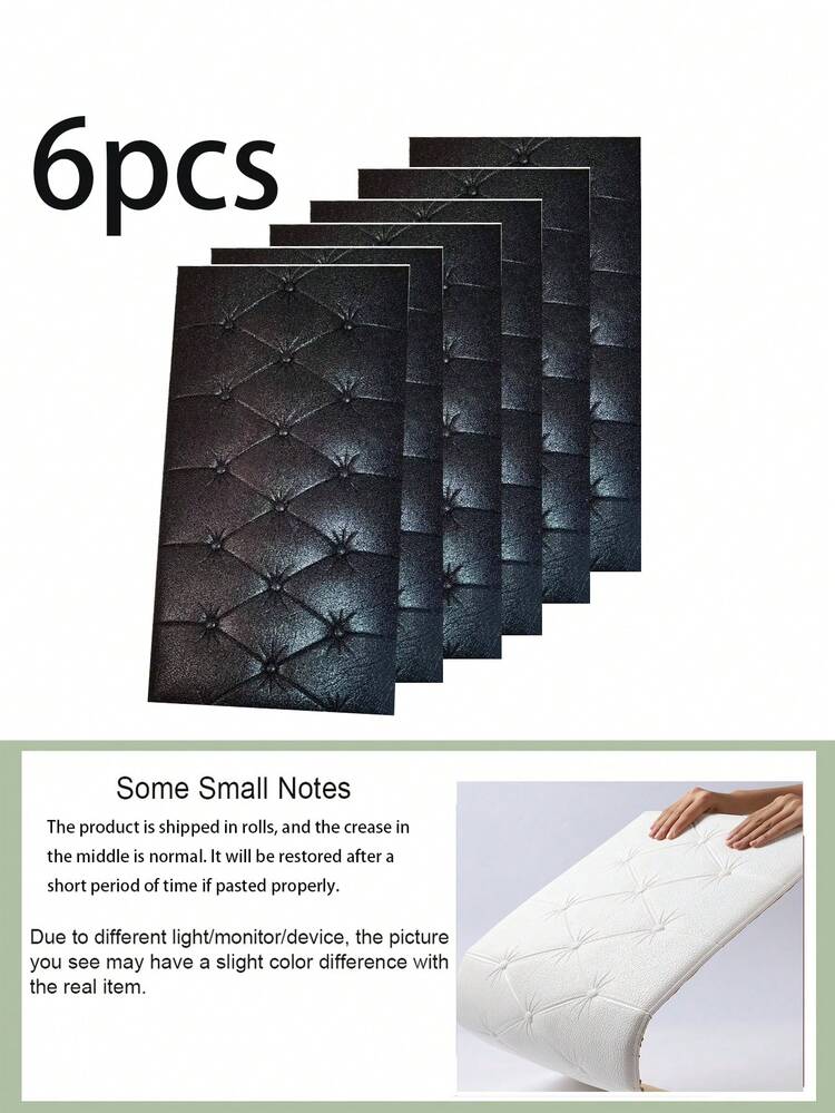 Self-Adhesive 3D Design, Elegant Rhombus Pattern Decorative Cushion Wall Sticker For Tatami Bed Headboard, Soft Padding, Black And White, Suitable For Bedroom And Living Room Decor, Foam Wall Panels For Room, Leather-Wrapped Decorative Collision-Proof Wall Padding, Wall Covering For Bedroom Headboard, Ensuring Safety - Multicolor - View 22