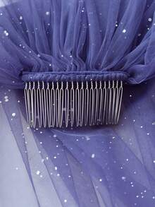 Voile de mariée court et léger avec strass, peigne à cheveux. Accessoire de mode pour mariage, fête, photographie - Convient pour mariage personnalisé, fête à thème, accessoires pour la Saint-Valentin - V265 - Voir 15