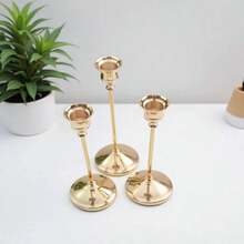 12个/6个/3个/1个/套铁艺锥形烛台，装饰烛台 - 适用于婚礼、宴会、派对、壁炉装饰的烛台桌饰柱形烛台，适用于婚礼、家居装饰、节日派对装饰、庆典装饰 - 香檳金色 - 查看 5