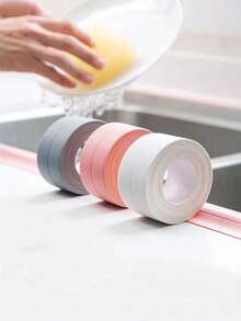 1卷长防水密封胶带，厨房炉灶防油胶带，台面防霉胶带，耐高温铝箔胶带，厨房和浴室配件 - 銀色 - 查看 8