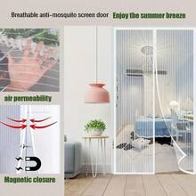 1pc 2d Magnetic Door Curtain - Automatic Closure, Pet Friendly Insect And Mosquito Net, Suitable For Front And Rear Doors, Bedrooms, Kitchens, Balconies - Easy To Install Without Tools, Compatible With Wooden/Aluminum Doors - Elegant Home Decoration, Breathable Fabric, Essential For Apartment Life - Multicolor - View 7