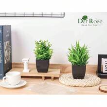 2 Pack Plants Small Artificial Potted Plants Faux Plants Black Bathroom Accessories Home Office Desk Bathroom Decor Indoor