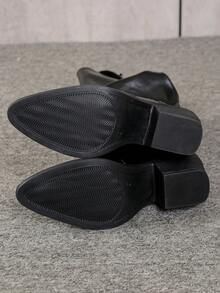 [Stivali alti con tacco spesso per donna] Nuovi stivali alti con tacco spesso di stile europeo e americano per donna, alla moda con cintura e fibbia, stivali alti fino al ginocchio per donna, adatti per primavera, autunno e inverno