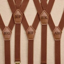 1pc Personalized Groomsman Suspenders, PU Suspenders, Groom Suspenders, Valentine's Day Gift, Anniversary Gift, Wedding Suspenders, Best Man Gift, Groomsman Gift, Anniversary Gift - Multicolor - View 6