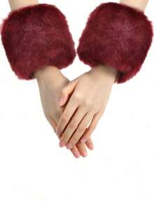 Artificial Fur Short Wrist Cuff Winter Wrist Cuff Warm Plush Wrist Cuff Suitable For Ladies And Girls Love - Multicolor - View 8