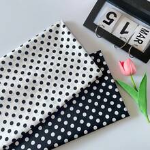 0.5m/1m/2m*145cm 1cm Black & White Polka Dot Fabric, Retro Style, For Making Tops And Dresses All Seasons, DIY Sewing Craft Material