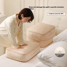 1 Pacote Saco de Armazenamento de Edredom de Grande Capacidade, Jaqueta de Pluma, Saco de Armazenamento de Edredom, Usado para Armazenar Cobertores, Roupas, Edredons e Jogos de Cama - Com Zíper Empilhável, Multiuso, Organizador de Guarda-Roupa, Tecido Durável de Cor Neutra, Caixa de Armazenamento