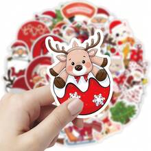50pcs Merry Christmas Stickers For Decorating Holiday Gifts And Festive Atmosphere With Mini Exquisite Patterns, Suitable For Photo Albums, Diaries, Cups, Laptops, Mobile Phones, Scrapbooks