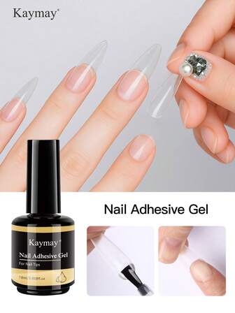 Nail Adhesive Gel Strong Hold, Long-Lasting, Quick Dry, Easy To Use Nail Tips Glue, Nail Rhinestone Adhesive, Nail Extension Gel Salon Quality, DIY Home Use Nail Artists, Beginners, DIY Lovers, Women