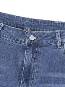 Quần jeans ống rộng dáng suông màu xanh dương cổ điển cỡ lớn, phong cách thường ngày đa năng, phù hợp cho mùa xuân/hè, kiểu dáng ống đứng, thích hợp cho kỳ nghỉ, lễ hội, phong cách denim và nhiều dịp khác nhau, lựa chọn lý tưởng cho những buổi đi chơi thường ngày. - Rửa tối - Xem 8