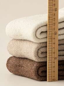 1/4 双随机款男士纯色保暖内衬厚款舒适休闲商务中筒袜 - 彩色 - 查看 4