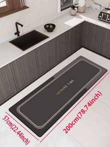 A Silicon Mud Kitchen Mat With Gray-Black Geometric Frame Design, Cushioned Anti-Fatigue And High Fashion Stylish Floor Carpet. It Is A Quick-Drying And Slip-Resistant Kitchen Rug And Carpet, With A Simple Silicon Mud Soft Rubber Mat Design. Suitable For Use In Kitchens, Bathrooms, Entrance Doors, Laundry Rooms, And Other Places. ,Room Decor - Mocha Brown - View 18