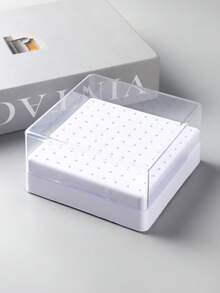 FULL BEAUTY 100孔白色空美甲钻头收纳盒磨光头钻头架展示架美甲钻头收纳盒塑料美甲架美甲用品 - 彩色 - 查看 4