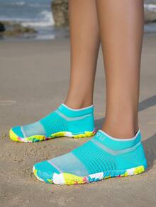 ZVB Couples Water Shoes Suitable For Barefoot Lovers, Soft-Soled Women's Beach Shoes For Swimming, Diving, Outdoor Quick-Drying Summer Sandals, Fishing Water Shoes, Non-Slip Breathable Wading Shoes - 青碧色 - 查看 5