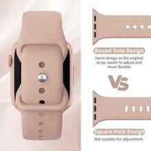 Patenting Sport Silicone Bands Compatible With Apple Watch Band 38mm 40mm 41mm 42mm 44mm 45mm 46mm 49mm For Women MenSoft Sport Replacement Strap For  Bands Series SE 10 9 8 7 6 5 4 3 2 1 Ultra# FDDSF2025 - Trà sữa - Xem 1