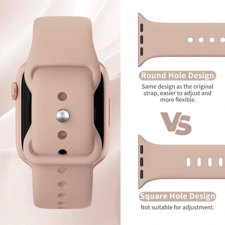 Patenting Sport Silicone Bands Compatible With Apple Watch Band 38mm 40mm 41mm 42mm 44mm 45mm 46mm 49mm For Women MenSoft Sport Replacement Strap For  Bands Series SE 10 9 8 7 6 5 4 3 2 1 Ultra# FDDSF2025 - Trà sữa - Xem 1