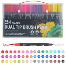 12/24/36/48/60/72/120/168 Colors Dual Brush Markers Pens, Artist Coloring Marker Set, Fineliner & Brush Tip Pen With Premium Case For Adults Coloring Books Journal, Drawing, Doodlin,Art Supplies