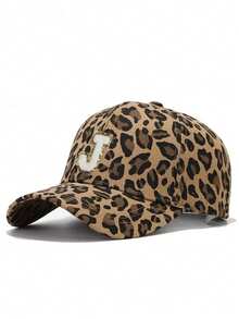 1 件女式可调节 26 个字母豹纹棒球帽，户外防晒休闲帽，适合春季、秋季、旅行、海滩，也适合男士 - 深豹紋 - 查看 22