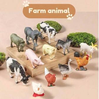 3/6/12pcs Farm Animal Realistic Model Set, Including Mini Chickens, Ducks, Geese, Horses, And Cows, Perfect As Holiday Gifts, For Science Education And Cognitive Development, Or As Christmas Presents.,Christmas Stocking Fillers, Christmas Gifts